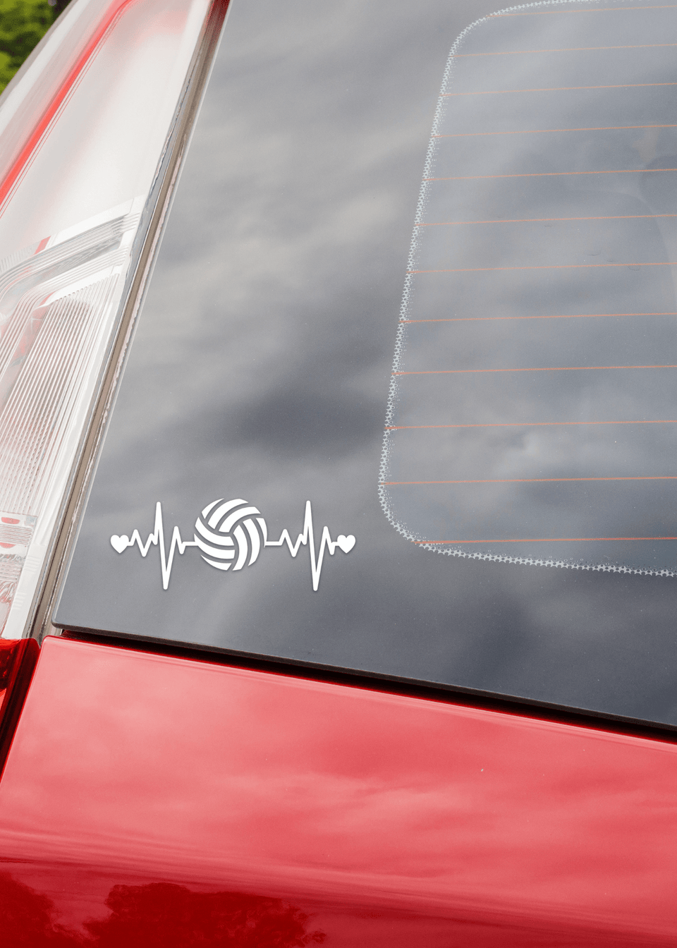Volleyball Heartbeat Vinyl Decal